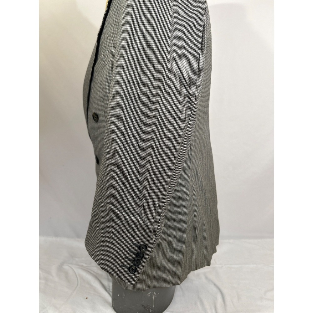 BURBERRYS Black White Houndstooth 6 Button DB Double Closure Wool Sport Coat 42R - Picture 4 of 12